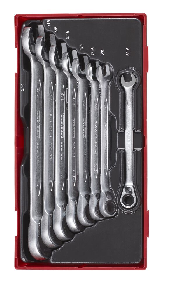 Ratcheting Combination Spanner Set R AF TT1 8 Pieces