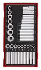 Juego de vasos Teng Tools de 1/4 y 3/8, 12 pt AF, 32 piezas — TTAF3212