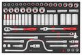 1/2 Socket Set 12 pt FOAM4X4 63 Pieces