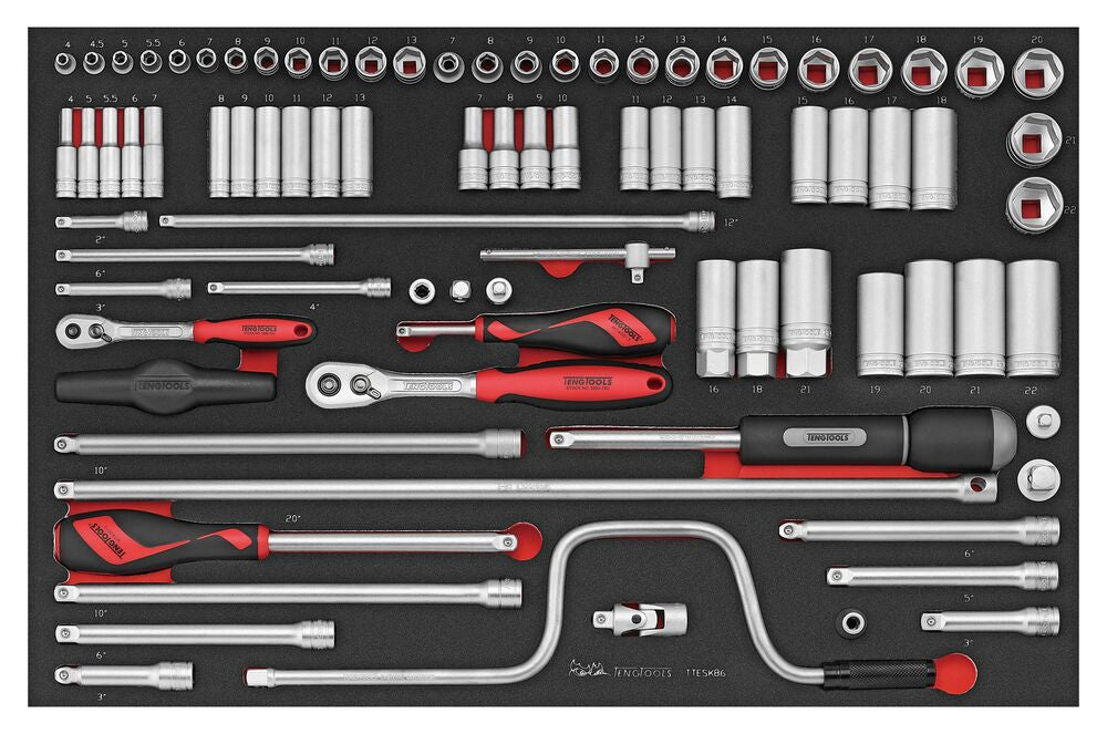 1/4 & 3/8 Socket Set FOAM4X4 86 Pieces
