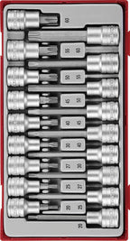 Juego de llaves de vaso Torx Teng Tools de 1/2 pulgada, 18 piezas — TTTX18