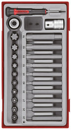Juego de llaves de vaso con puntas TX de 1/2" Teng Tools, 23 piezas — TTTX23