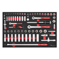 1/4", 3/8" & 1/2" Socket Set FOAM4X4 73 Pieces