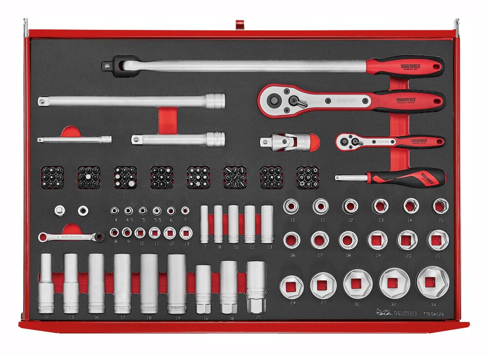 Teng Tools 26" Classic Cabinet FOAM Tool Kit 174 Pieces Black — TCMME174BK