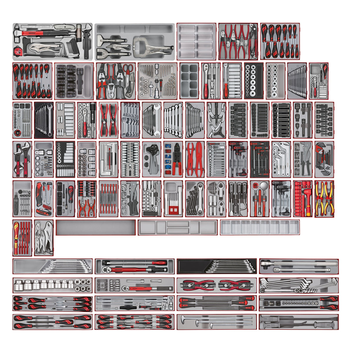 Teng Tools 1286 Piece Tool Set in 82 TT Tool Control Trays, No Chest or Cabinet