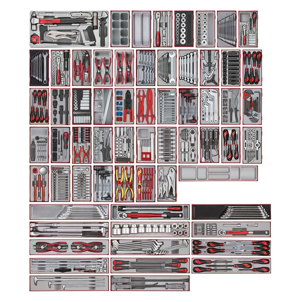 Teng Tools 993 Piece Tool Set in 63 TT Tool Control Trays, No Chest or Cabinet