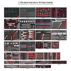 Teng Tools 1133 Piece Tool Set in 33 EVA Foam Inserts, No Chest or Cabinet