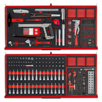 37" PRO35™ Roller Cabinet Foam Tool Kit, 637 Pieces, Red