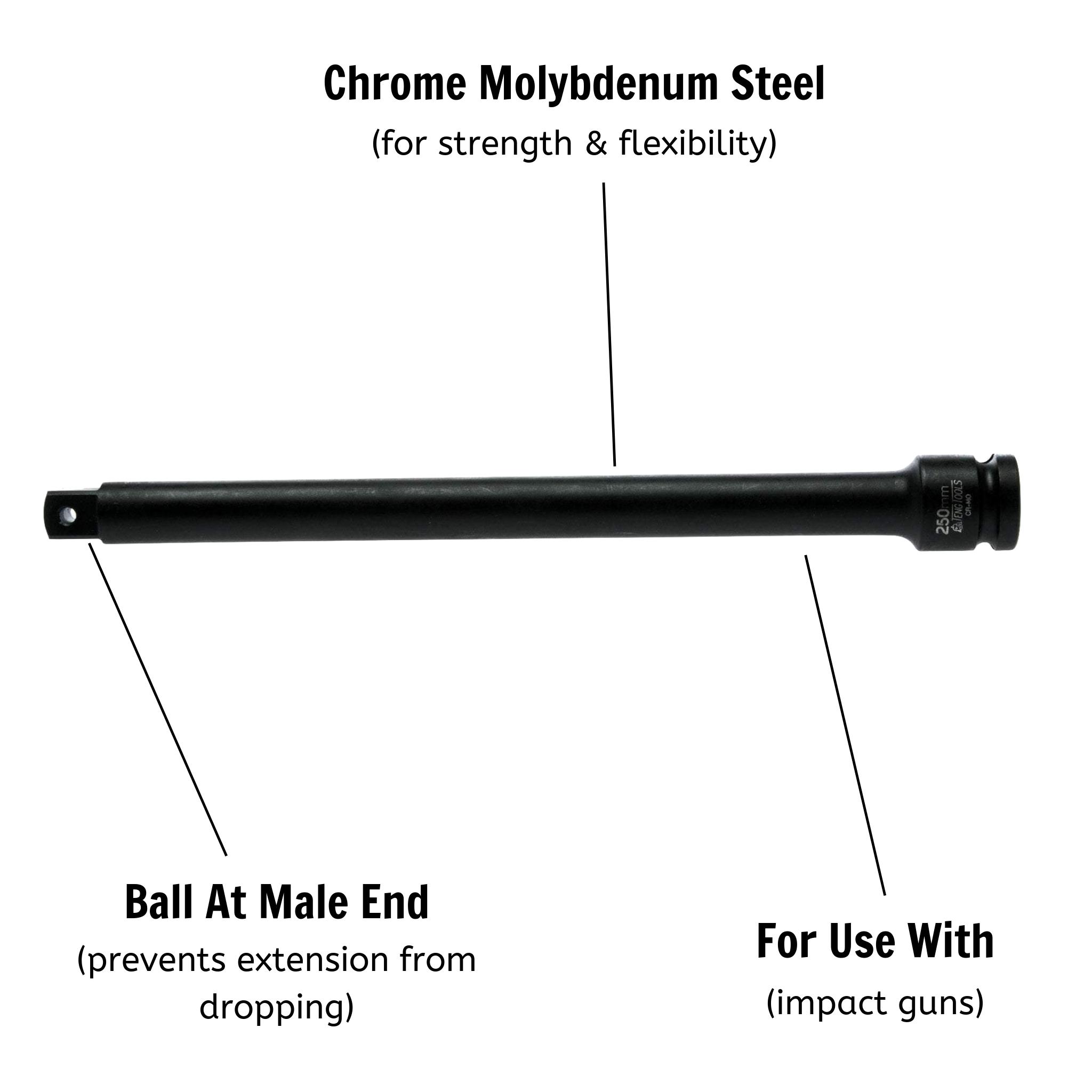 1/2 Impact Extension Bar DIN (F) ANSI (M) 250mm