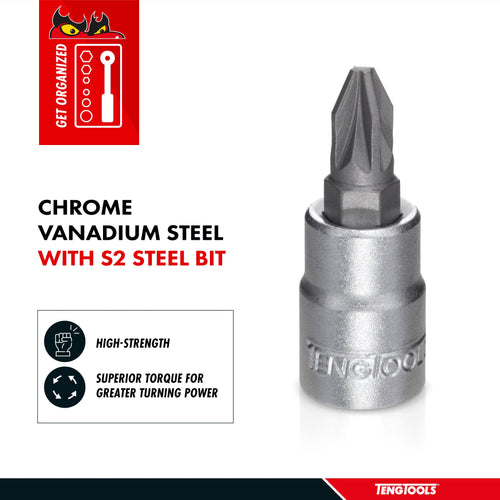 1/4 Drive Pozi Bit Socket PZ2