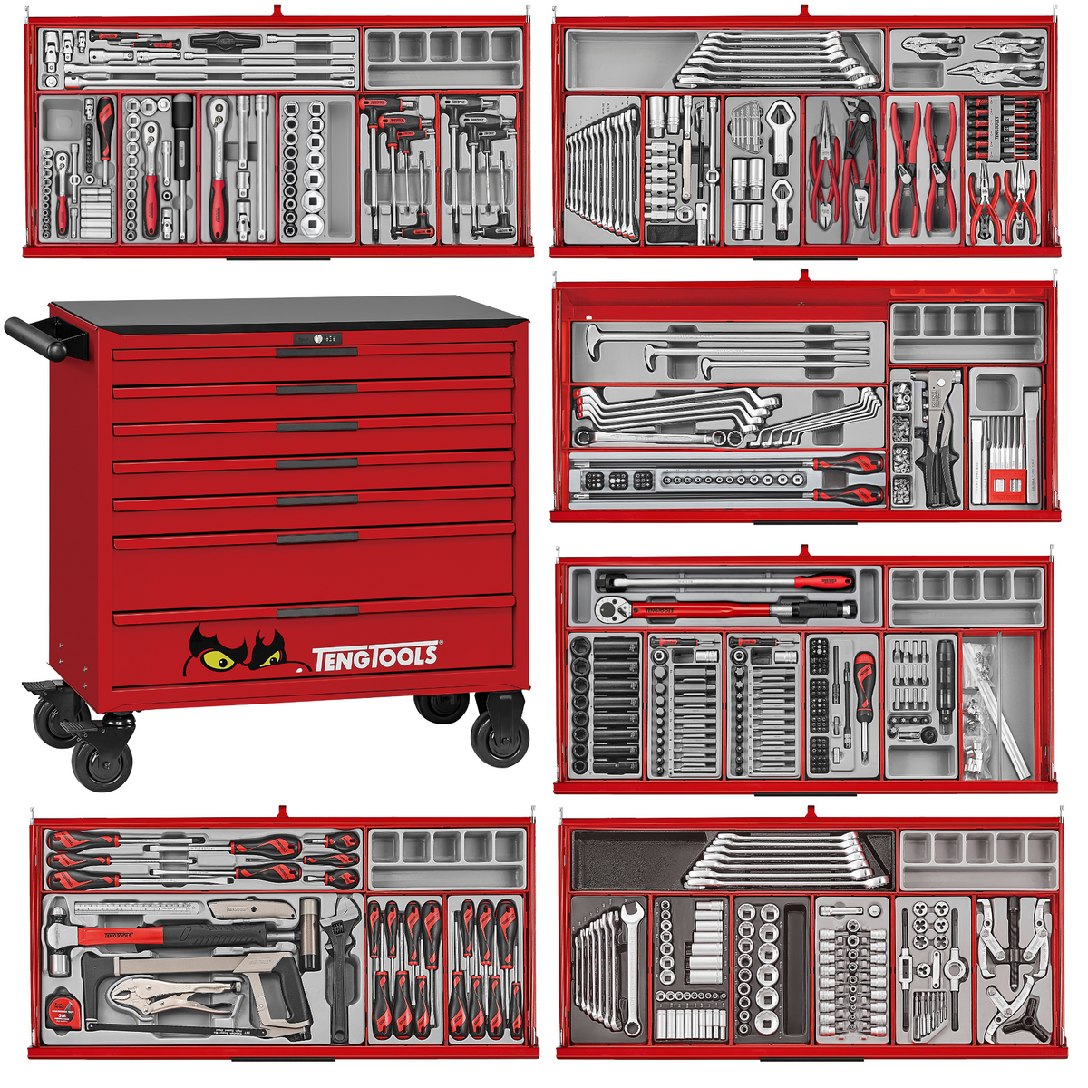 Teng Tools 663 Piece PRO35 37 Inch Wide Red Roller Cabinet Tool Kit ...