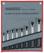 Ratcheting Combination Spanner Set R Tool Roll 8 Pieces