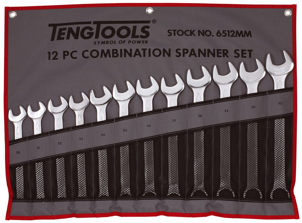 Combination Spanner Set 20-32 mm Tool Roll 12 Pieces