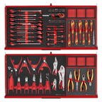 37" PRO35™ Roller Cabinet Foam Tool Kit, 637 Pieces, Red