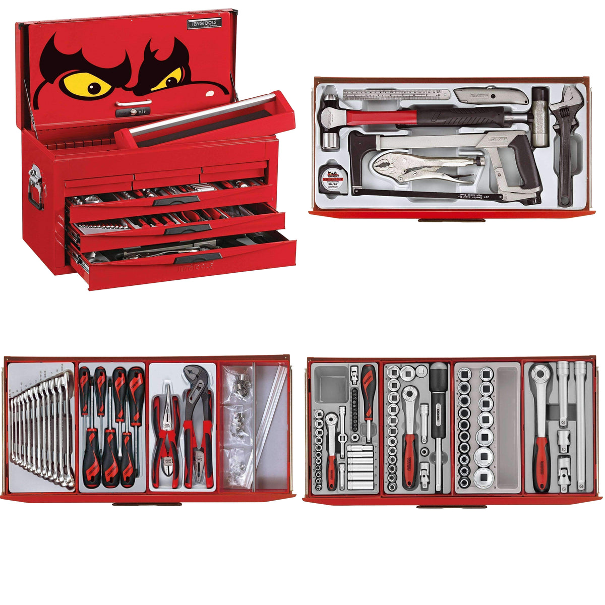 Teng Tools 140 Piece Complete Mixed Service Tool Kit + 1 Heavy Duty To ...