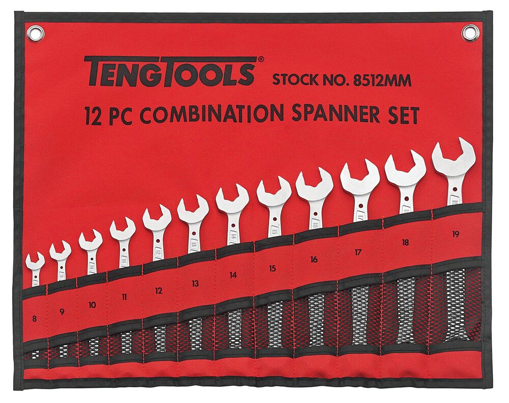 Combination Spanner Set Anti Slip Tool Roll 12 Pieces