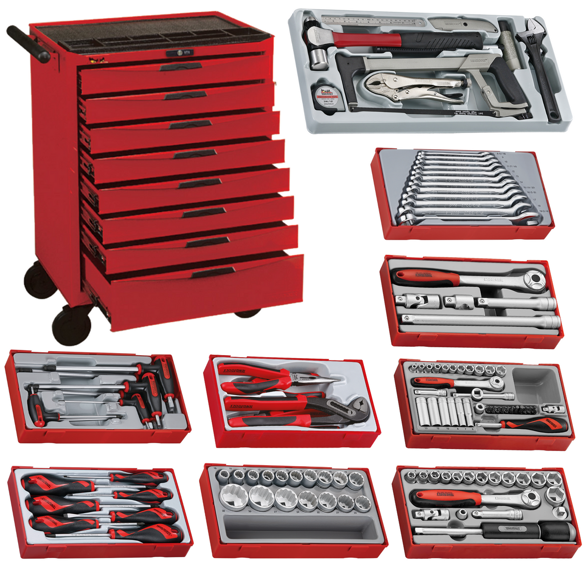 Teng Tools 115 Piece 26 Inch Wide 8 Drawer Mechanics Tool Kit - TEN-O ...