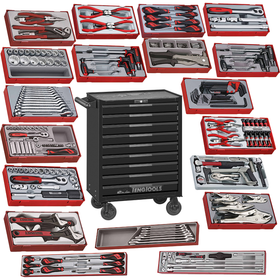 Teng Tools 288 Piece 26 Inch Wide Black Complete Mixed General Hand Tool Kit - TSW26B9-KIT2