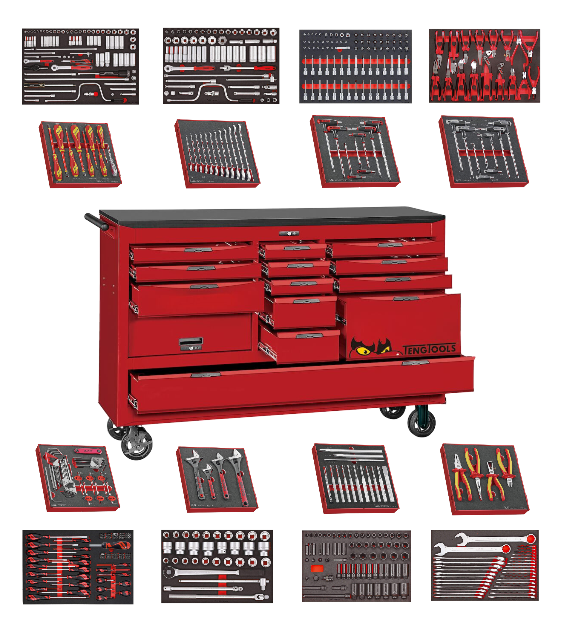 Teng Tools TEDPC14 - 14 Piece Punch and Chisel Set in Eva Tray