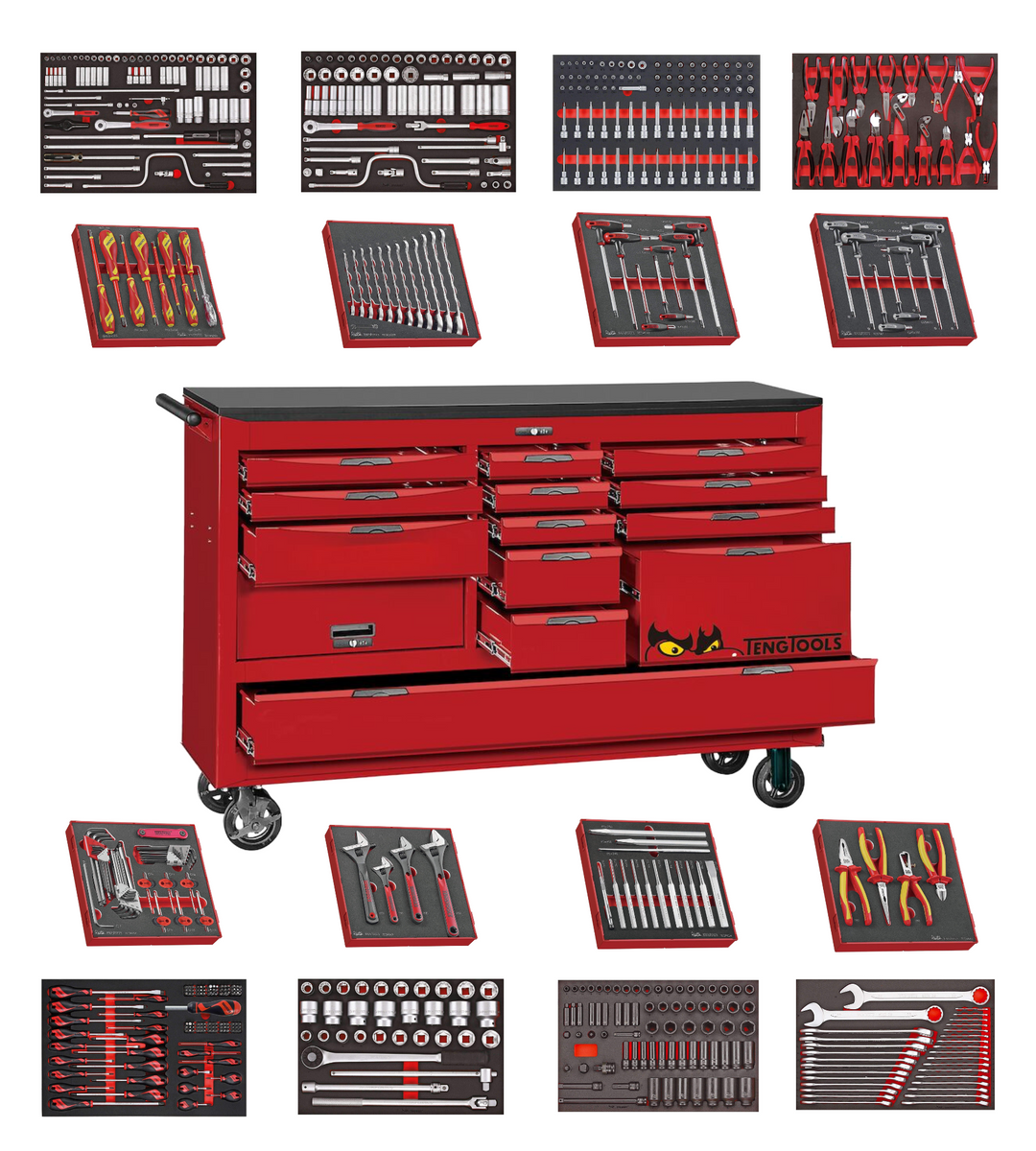 Teng Tools 608 Piece 67 inch Wide Juggernaut EVA Foam Tool Kit - TCW81 ...