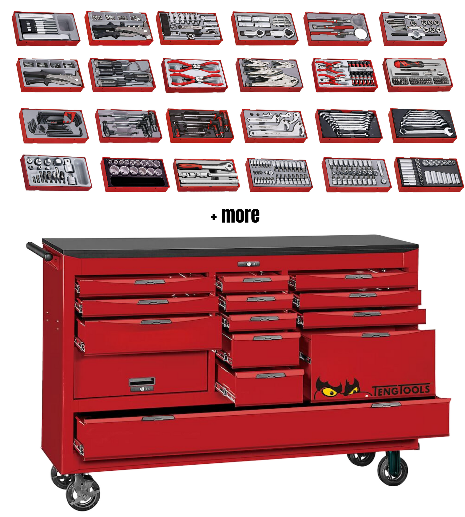 Teng Tools 665 Piece 67 Inch Wide Juggernaut SAE Tool Kit - TCW813UNBK ...