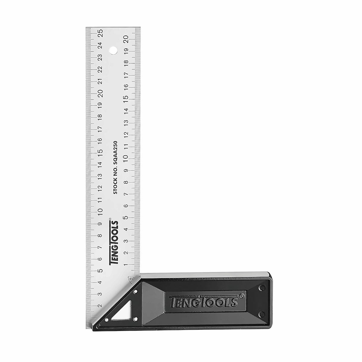 Teng Tools aluminium try square, 200 to 300 mm on a white background