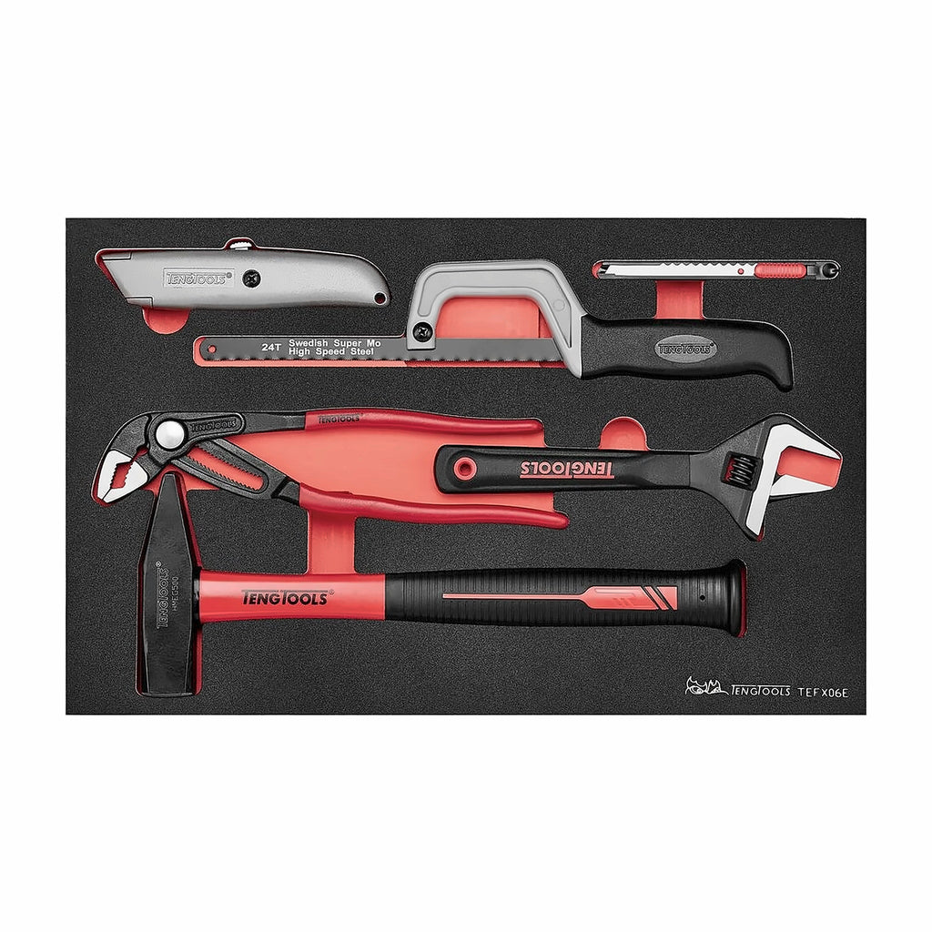 Teng Tools TEFX06E General Tool Set E FOAM3 6 Pieces on a white background