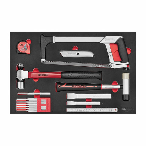 15-Piece General Tool Kit in FOAM4X4 Modular Tray Insert for Roller Cabinets and Service Carts