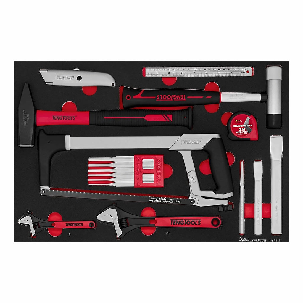 Teng Tools TTEPS12 General Tool Set FOAM4X4 17 Pieces on a white background