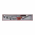 Teng Tools TTXRF03 3-Piece 1/4, 3/8, 1/2 Drive Ratchet Wrench Set on a white background