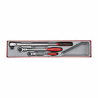 Teng Tools TTXRF03 3-Piece 1/4, 3/8, 1/2 Drive Ratchet Wrench Set on a white background