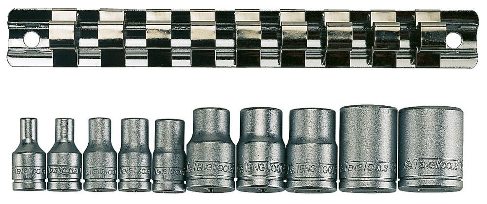 1/4 & 3/8 TX-E Socket Clip Rail Set 10 Pieces