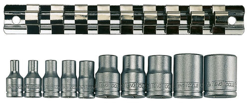 1/4 & 3/8 TX-E Socket Clip Rail Set 10 Pieces