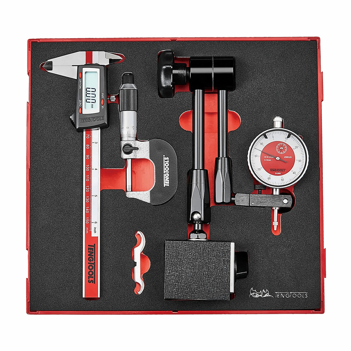 Teng Tools TEDIMM Measuring Tool Set FOAM2 3 Pieces on a white background