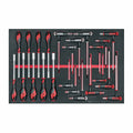 Teng Tools TTEX23N Nut Driver & Hex/TX T-Handle Set FOAM4X4 23 Pieces on a white background