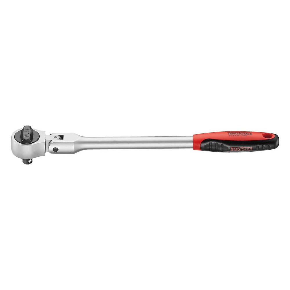 Teng Tools 1/4 Long Ratchet Flexible Head 43 Teeth 200mm — 1400F