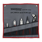 Teng Tools 445W Plier Set Tool Roll 5 Pieces on a white background