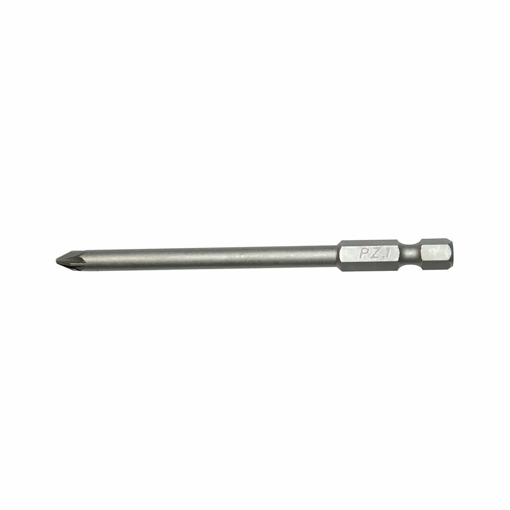 Teng Tools Pozidriv bits with 1/4 in hex shank, 89 mm (3.5 in), PZ1 to PZ2 on a white background