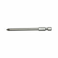 Teng Tools Pozidriv bits with 1/4 in hex shank, 89 mm (3.5 in), PZ1 to PZ2 on a white background