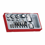 Teng Tools TTADP17 17 Piece Mixed Drive Socket and Hex Bit Adapter and on a white background