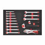 Teng Tools TTESP15 Spanner set FOAM4X4 15 pieces on a white background