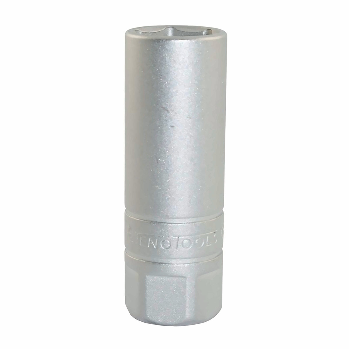 Teng Tools 1/2 inch drive 6-point metric spark plug socket on a white background