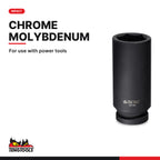 Teng Tools 1/2 inch drive 6-point metric ANSI deep impact socket in chrome molybdenum for power tools