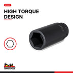 Teng Tools 1/2 inch drive 6-point metric ANSI deep impact socket, 6-point high torque design