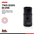 Teng Tools 1/2 inch drive 6-point metric double ended impact socket, two sizes in one socket