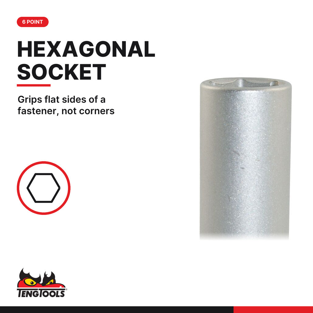 Teng Tools 1/2 inch drive 6-point metric spark plug socket, hexagonal socket