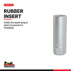 Teng Tools 1/2 inch drive 6-point metric spark plug socket, rubber insert holds the spark plug in place