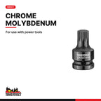 Teng Tools 1/2 inch drive metric DIN xzn triple square impact socket in chrome molybdenum for power tools