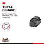 Teng Tools 1/2 inch drive metric DIN xzn triple square impact socket, end view of the XZN triple square profile