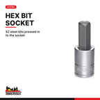Teng Tools 1/2 inch drive metric hex bit socket with an S2 steel hex bit pressed in